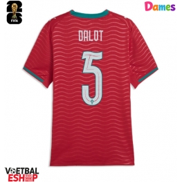 Portugal Diogo Dalot #5 Thuis tenue Dames WK 2026 Korte Mouw